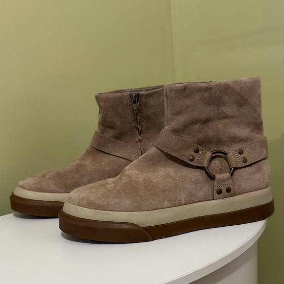 Free People Bodhi Harness Sneaker booties tan suede size 11 women H14N3 - Picture 4 of 10